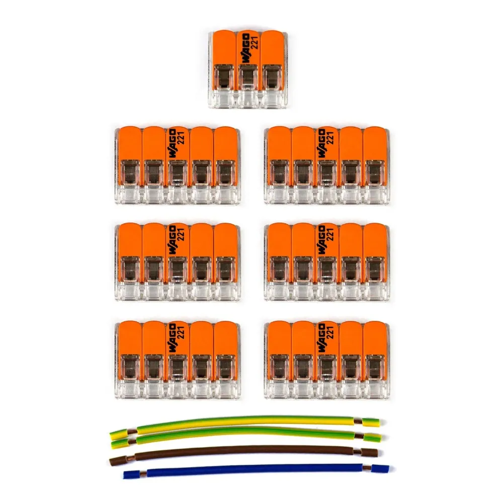 Kit de connexion WAGO compatible avec câble 3x pour pavillon à 7 trous