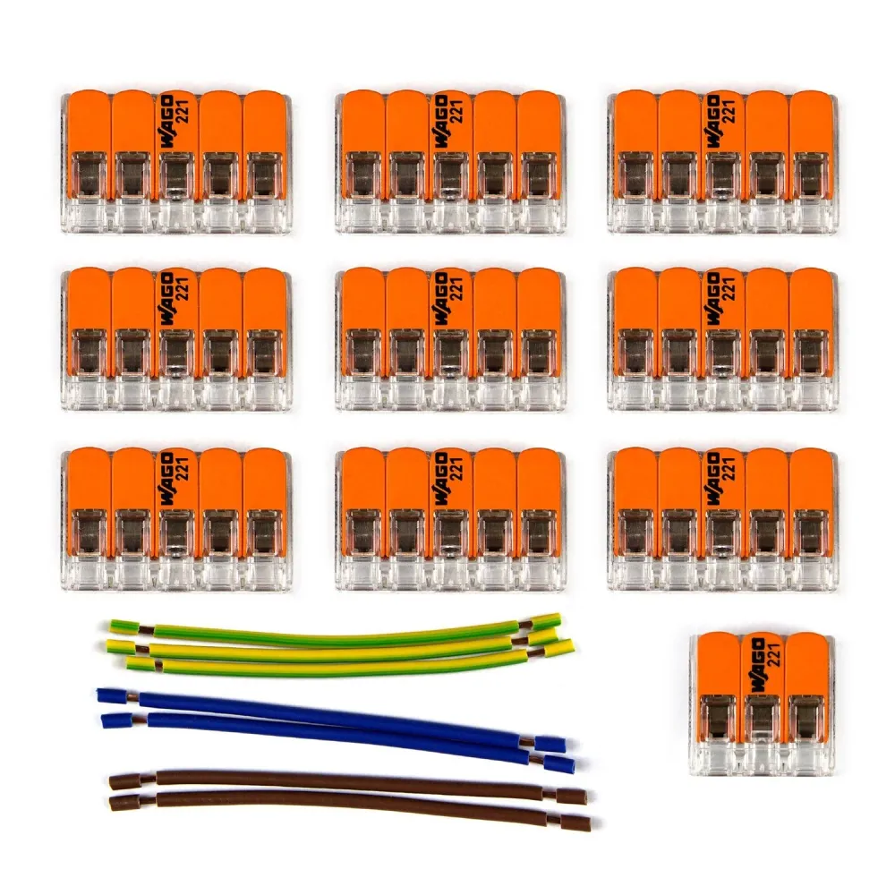 Kit de connexion WAGO compatible avec câble 3x pour pavillon à 10 trous