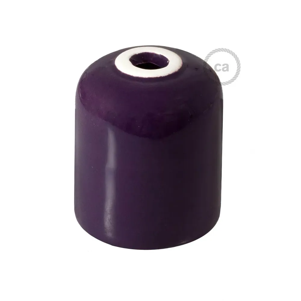 Kit douille ampoule E26 en céramique artisanale - Violet