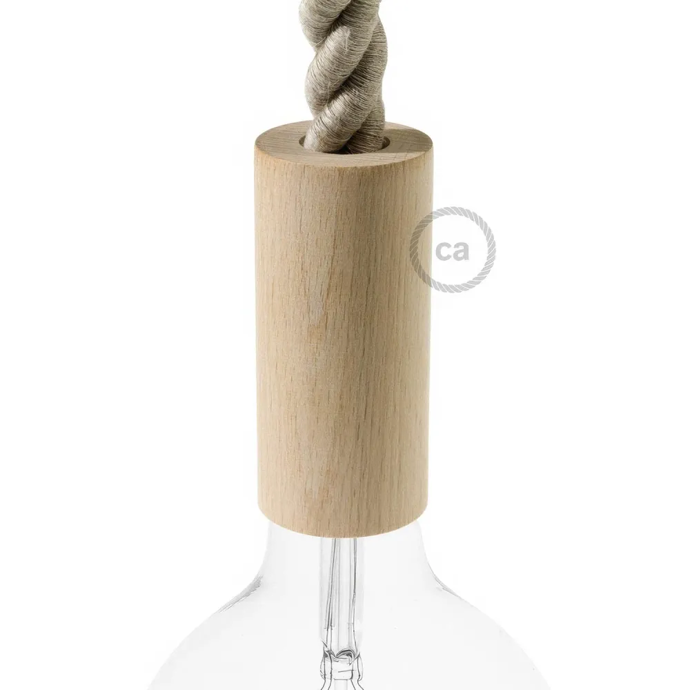 Kit douille bois 2XL E26 pour câbles corde - Neutre