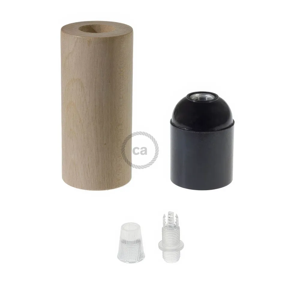 Kit douille bois 2XL E26 pour câbles corde - Neutre