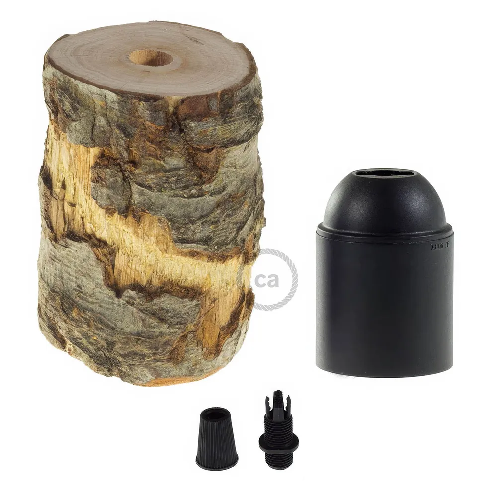 Kit douille bois E26 Classique - Écorce