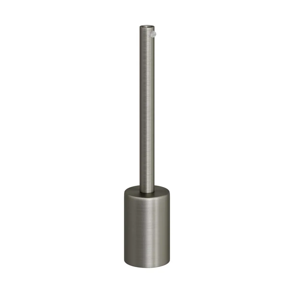 Kit douille cylindrique métal UL E26 avec serre-câble 15 cm - Titane brossé