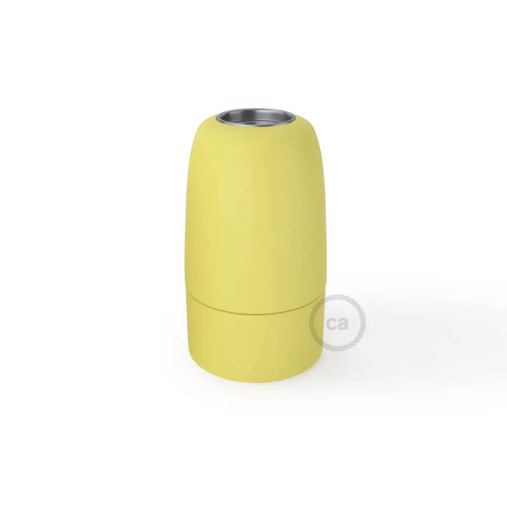 Kit douille E14 en porcelaine - Jaune
