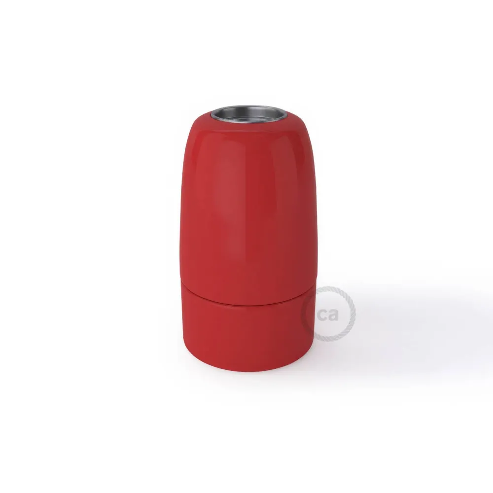 Kit douille E14 en porcelaine - Rouge