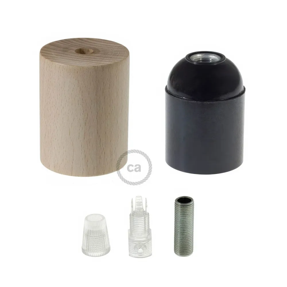 Kit douille E26 en bois - Neutre