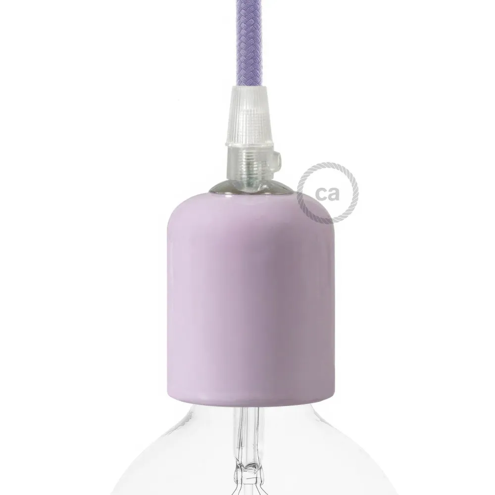 Kit douille E26 céramique fait main - Lilas