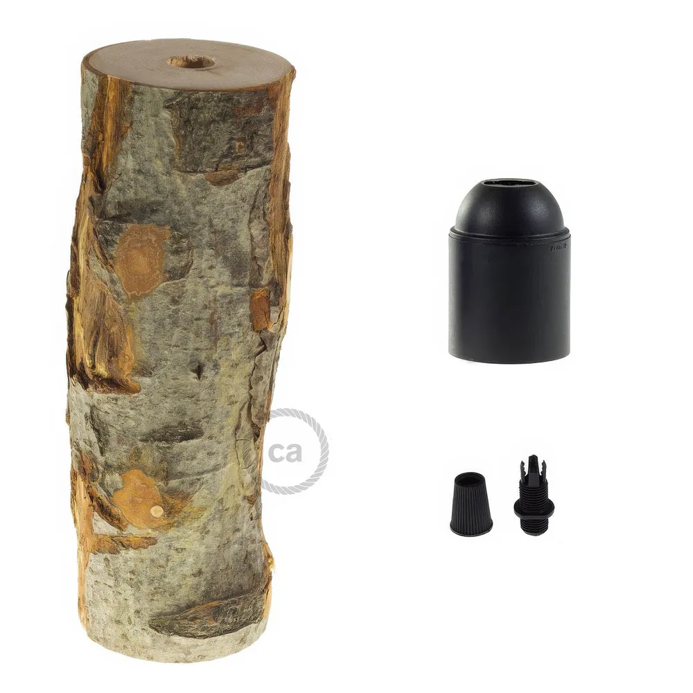 Kit Douille E26 Log Light - Écorce