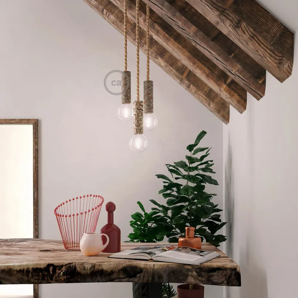 Kit Douille E26 Log Light - Écorce