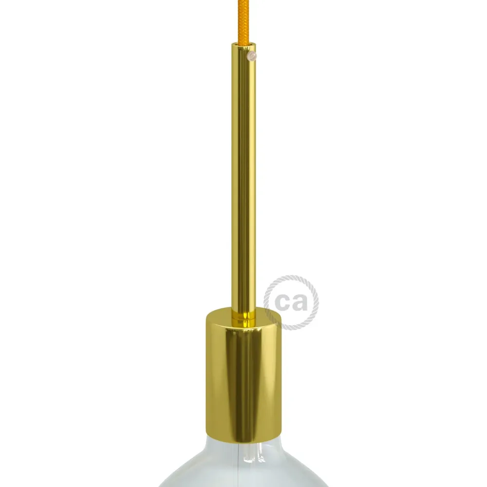 Kit douille E26 UL en métal cylindrique avec serre-câble de 15 cm - Laiton