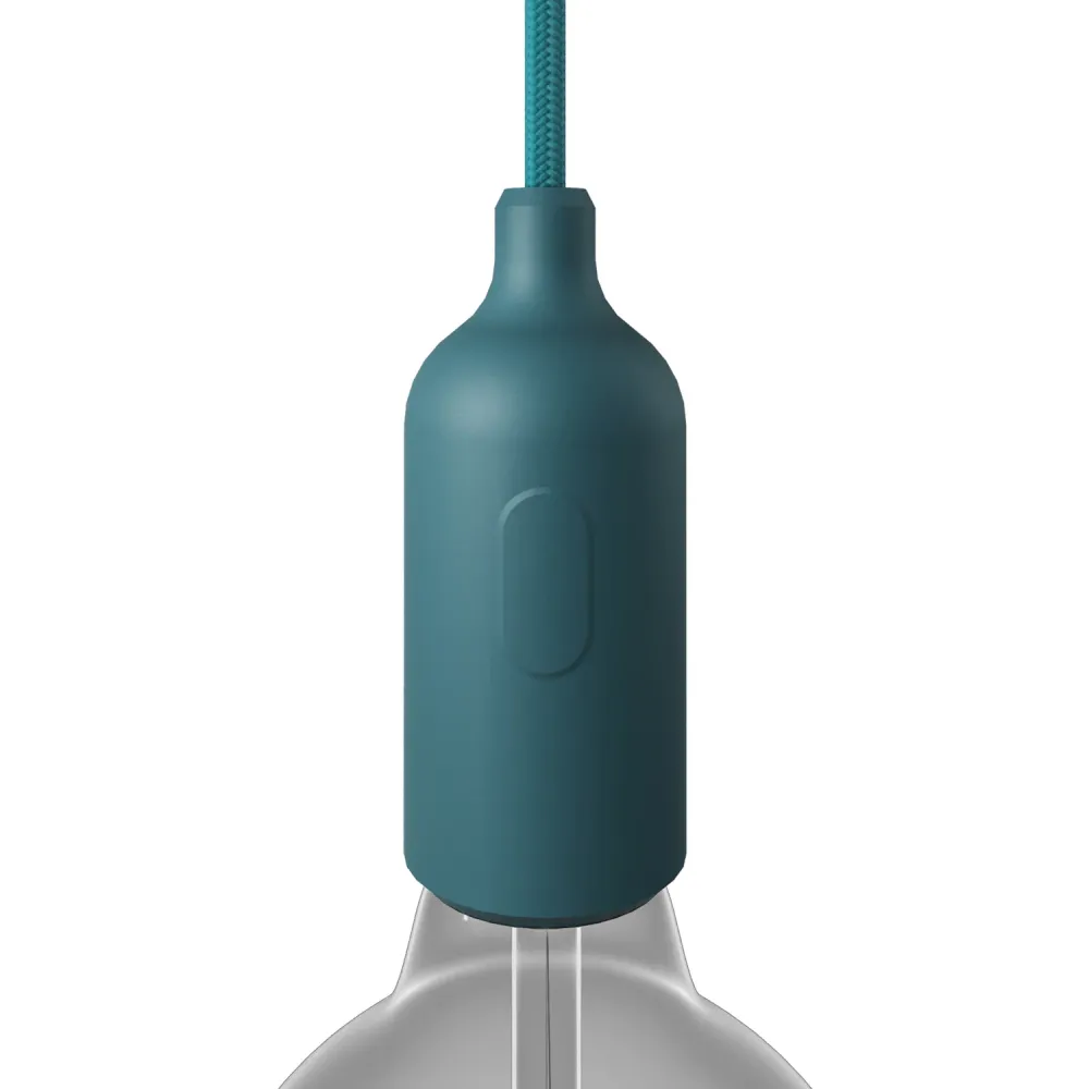 Kit de douille E26 en silicone avec interrupteur et serre-câble dissimulé - Pétrole