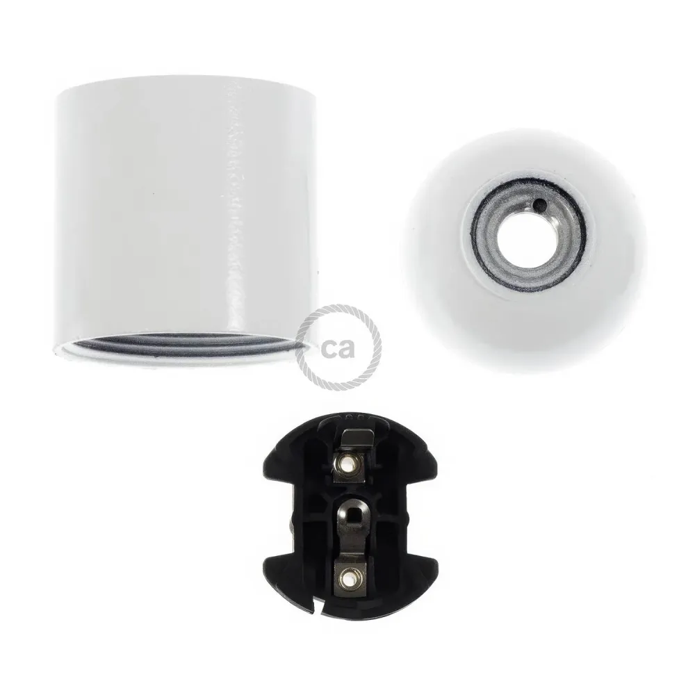 Kit douille E27 en bakélite - Blanc