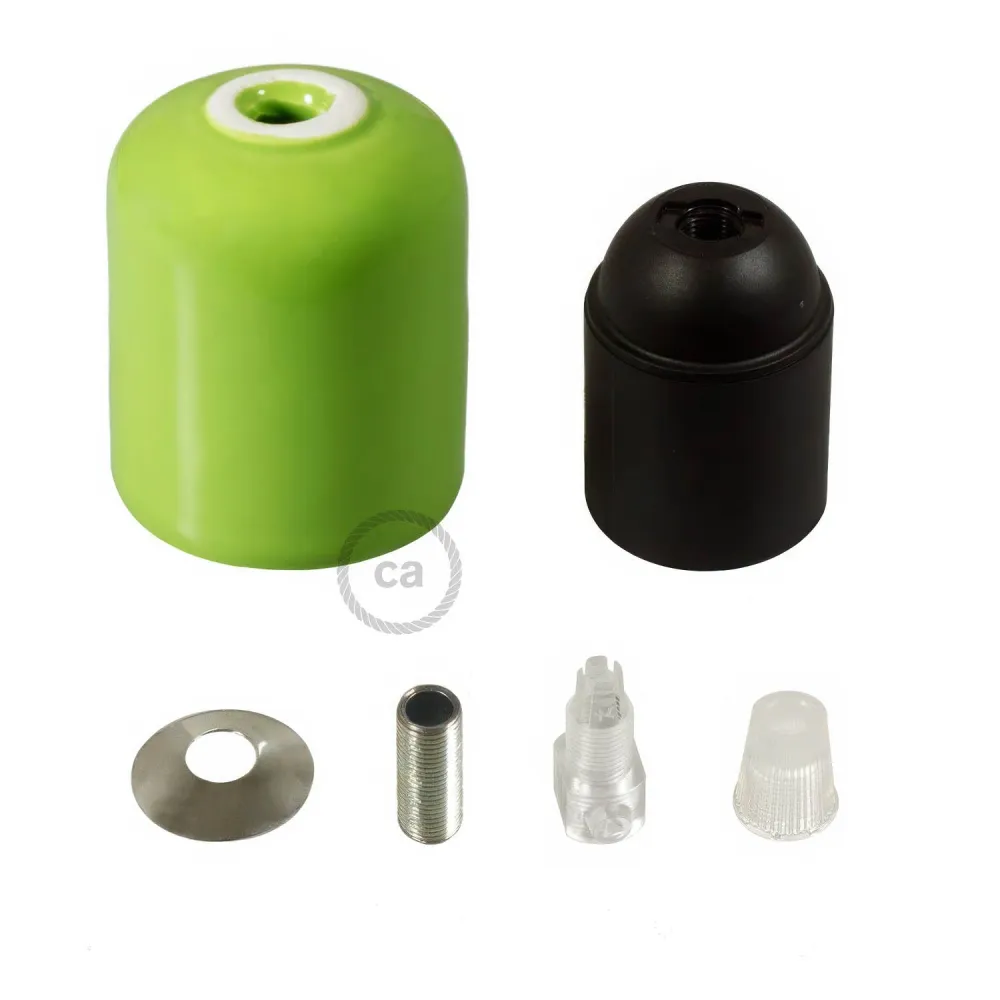 Kit douille E27 en céramique - Vert pistache