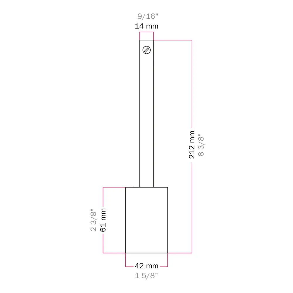 Kit douille E27 cylindrique en métal avec serre-câble de 15 cm - Chrome