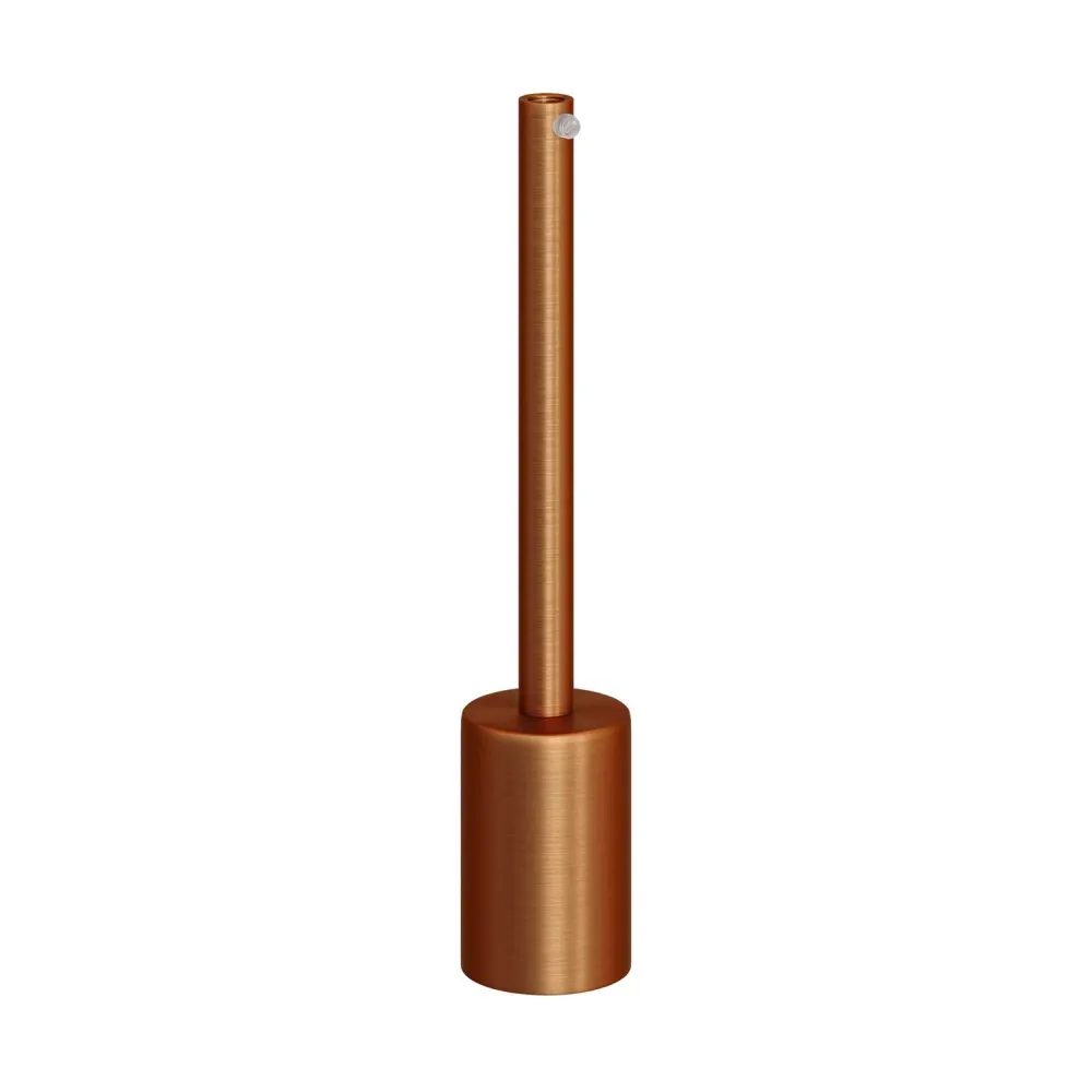 Kit douille E27 cylindrique en métal avec serre-câble de 15 cm - Cuivre satiné