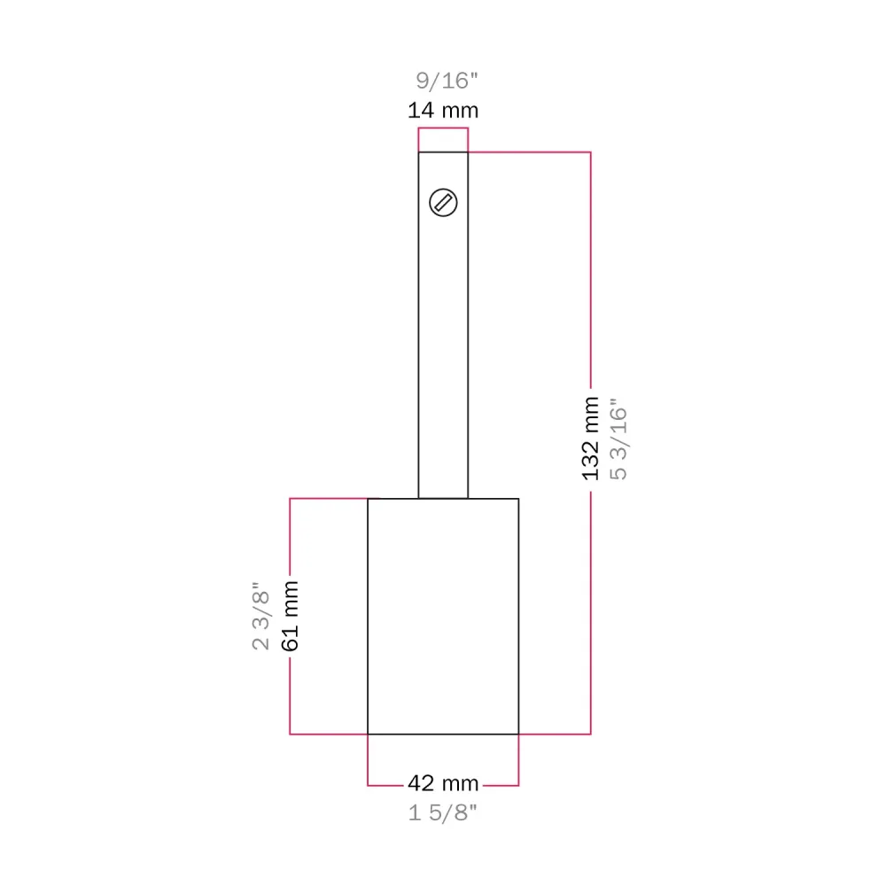 Kit douille E27 cylindrique en métal avec serre-câble de 7 cm - Rouille foncée peinte