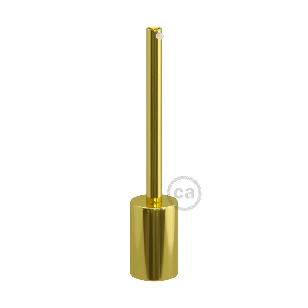 Kit douille E27 cylindrique en métal avec serre-câble de 15 cm - Laiton