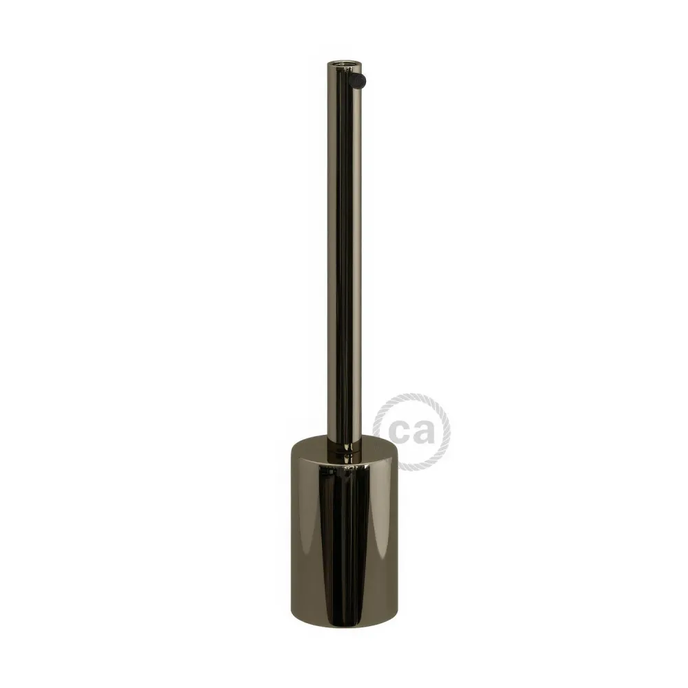 Kit douille E27 cylindrique en métal avec serre-câble de 15 cm - Noir perle