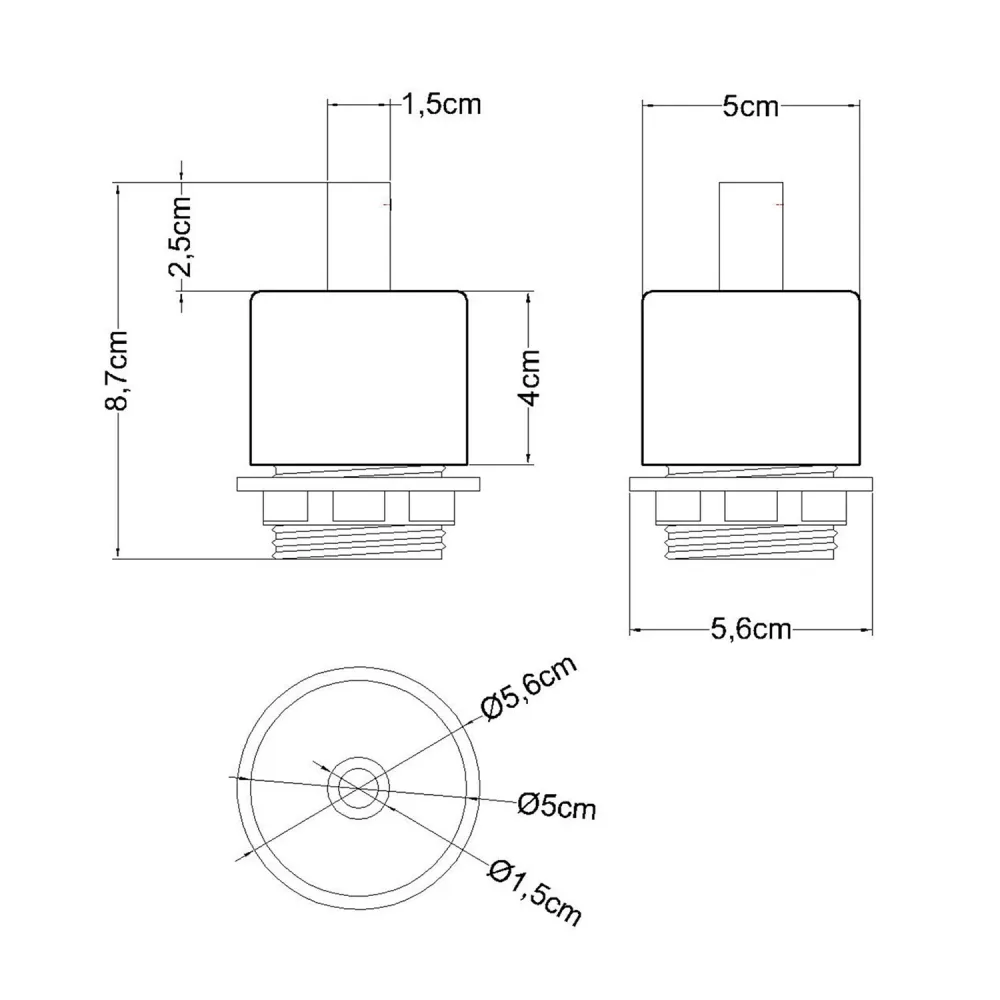 Kit douille E27 fileté cylindrique en bois avec serre-câble pour abat-jour - Neutre