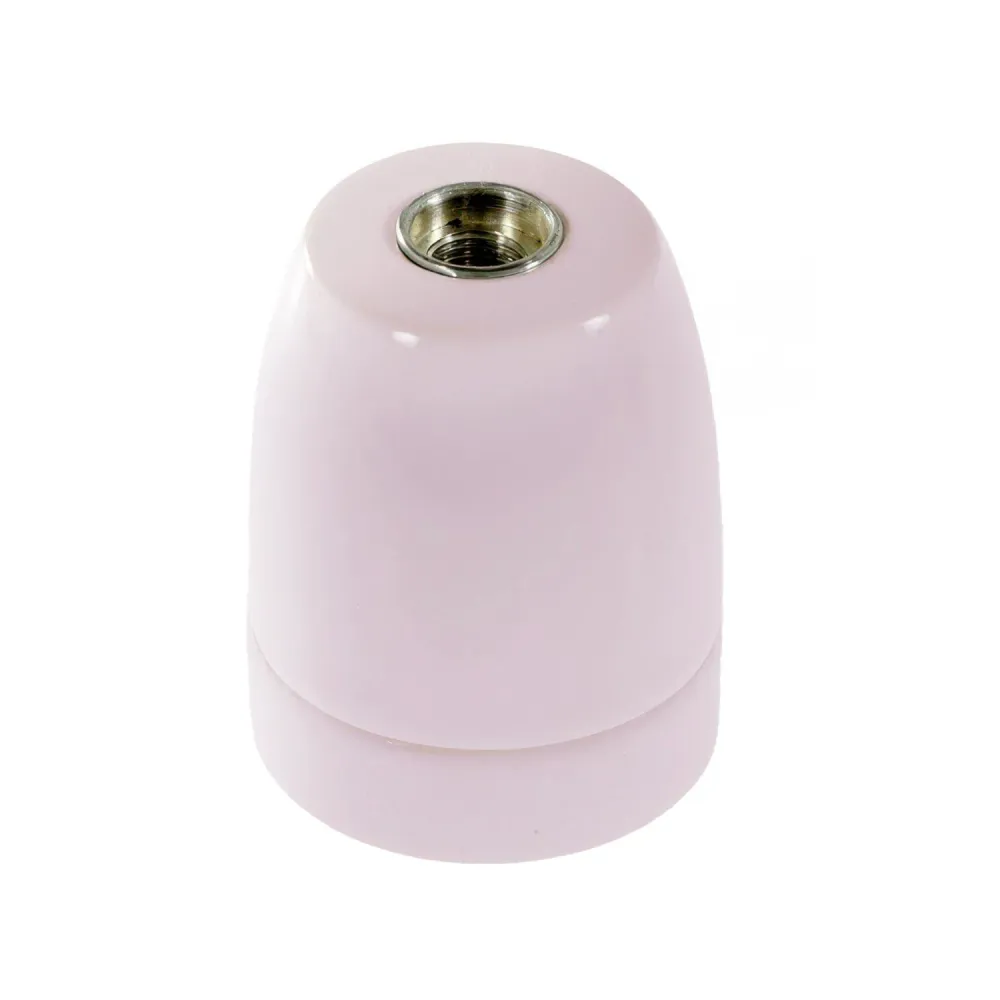 Kit douille E27 en porcelaine - Rose ancien
