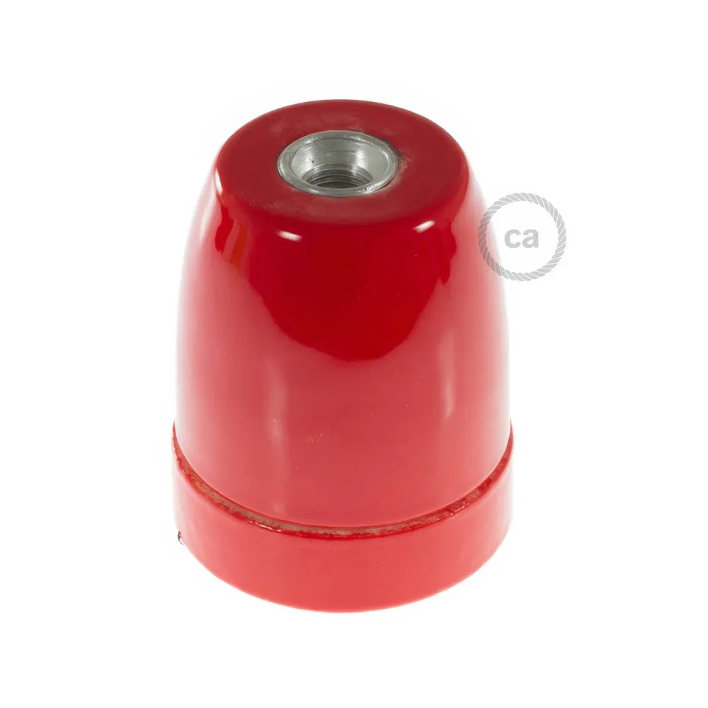 Kit douille E27 en porcelaine - Rouge