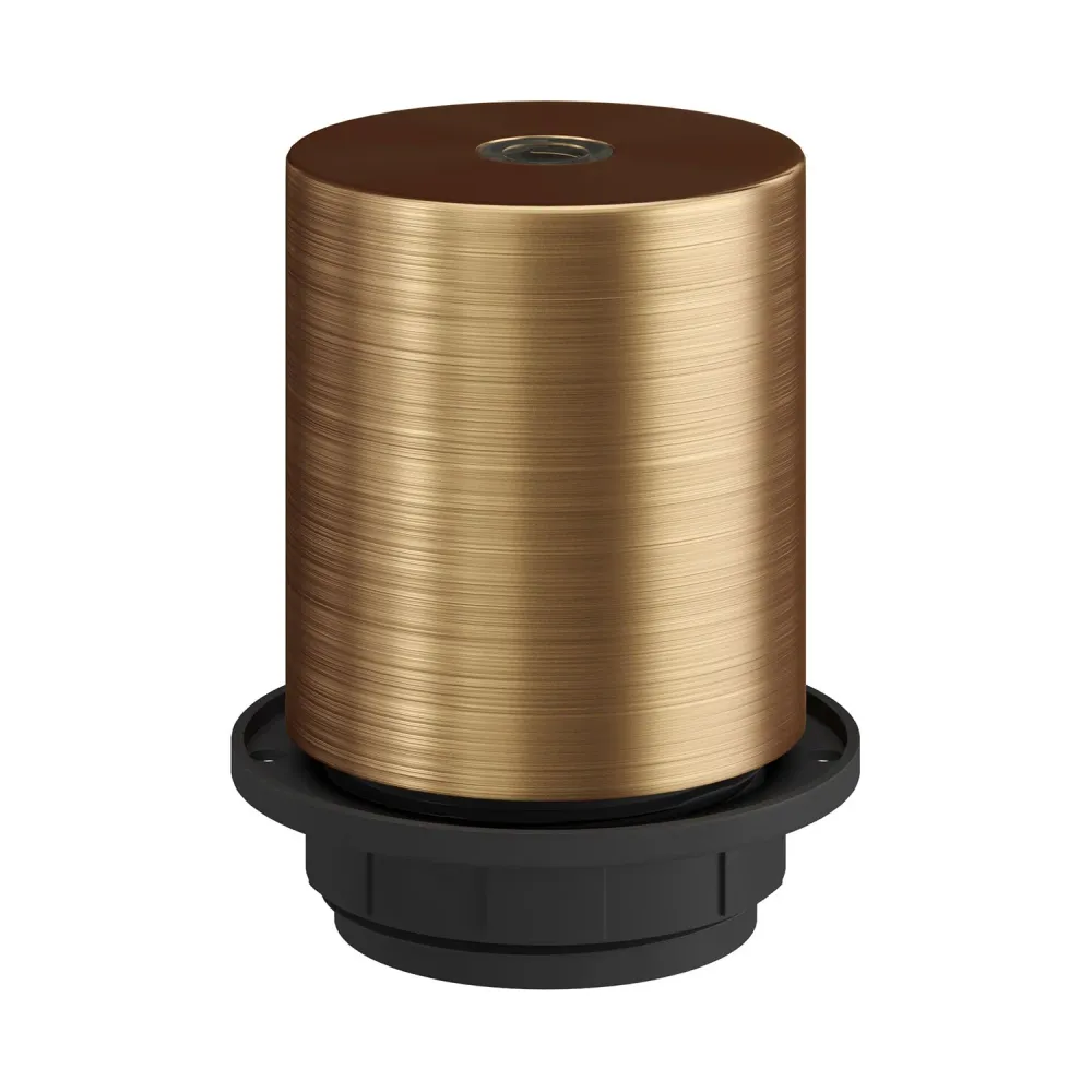 Kit douille E27 semi-filetée en métal avec serre-câble caché - Bronze satiné