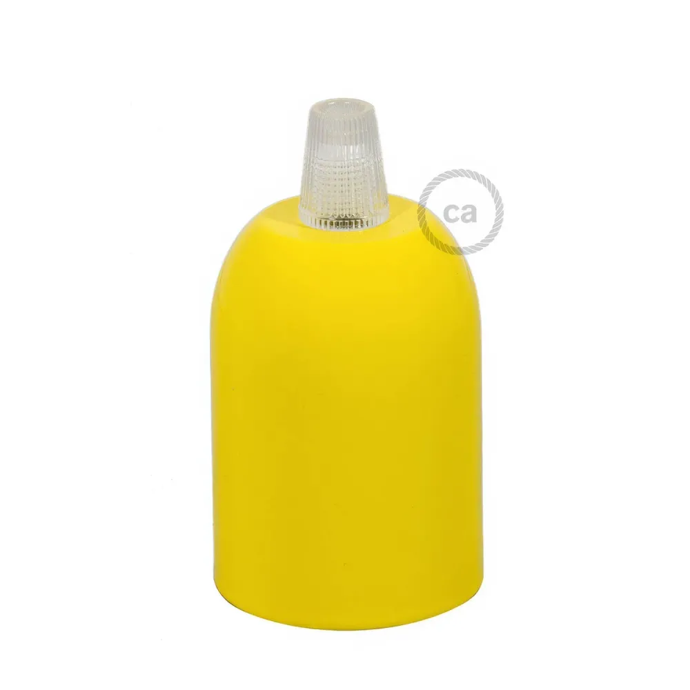 Kit douille E27 semi-sphérique en métal - Jaune
