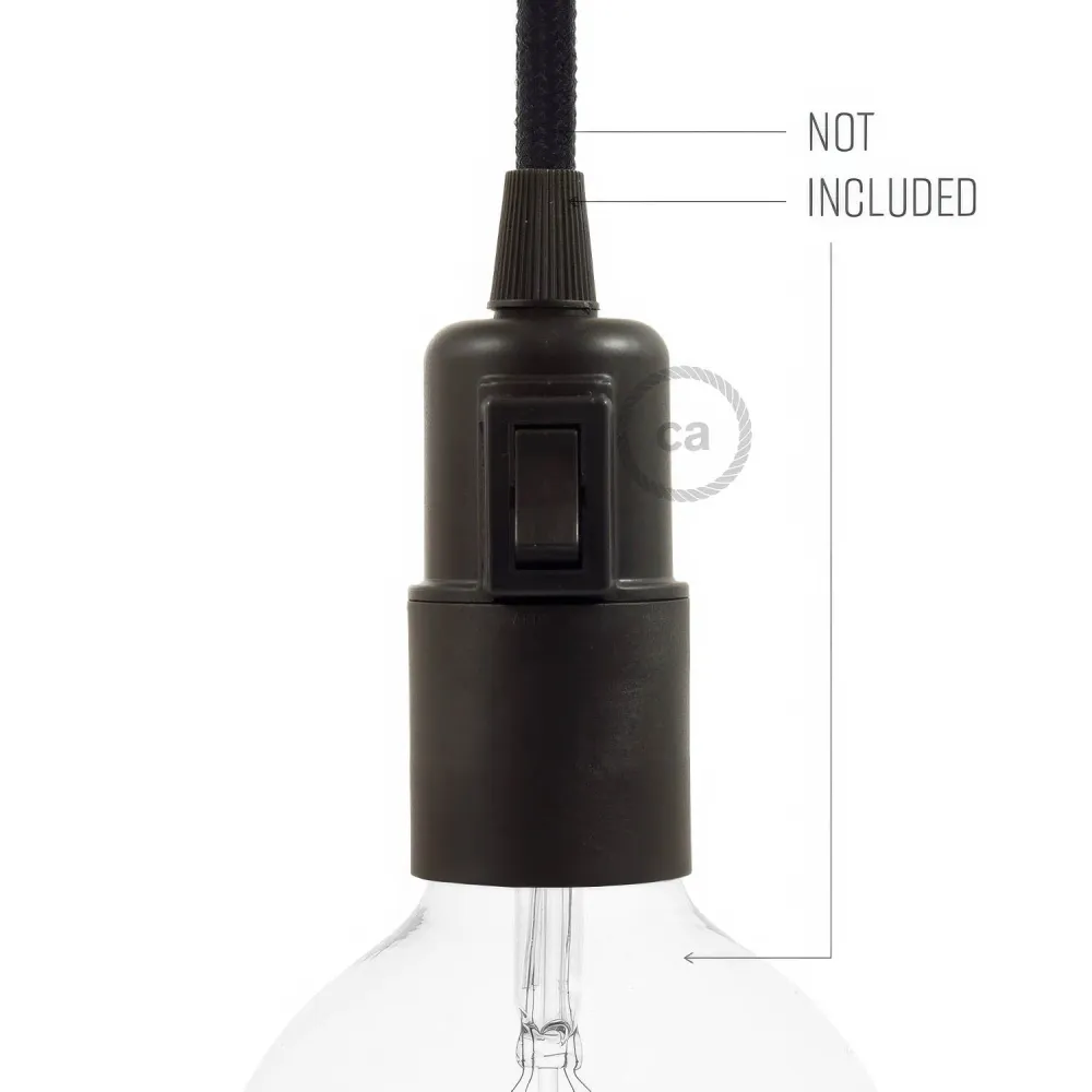 Kit douille E27 en thermoplastique avec interrupteur - Noir
