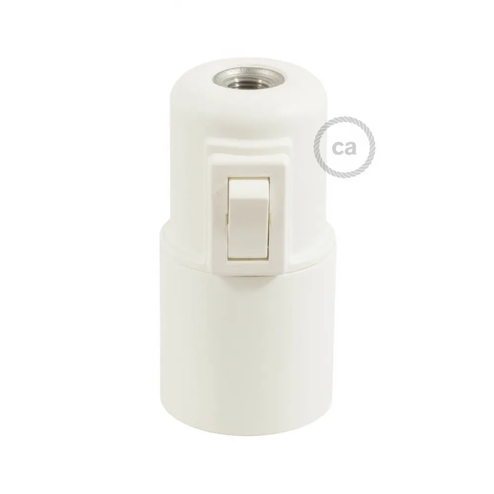 Kit douille E27 en thermoplastique avec interrupteur - Blanc