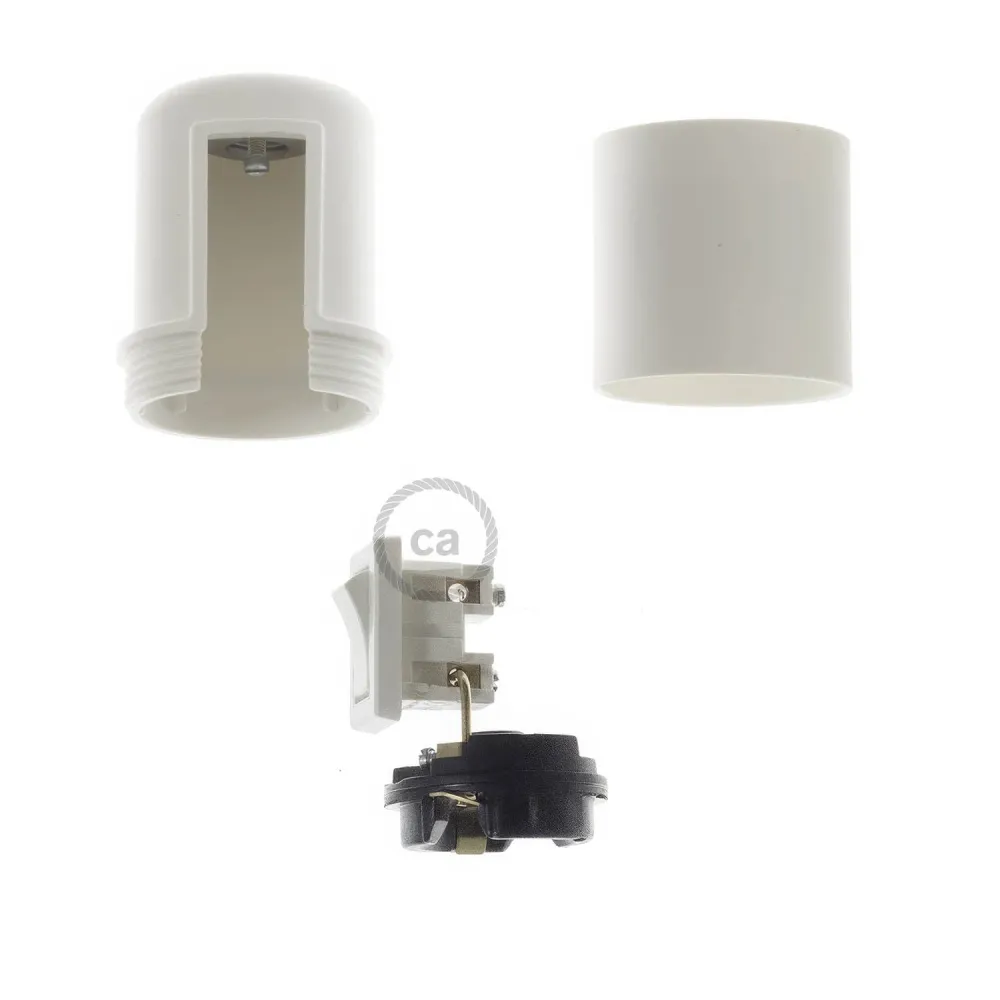 Kit douille E27 en thermoplastique avec interrupteur - Blanc