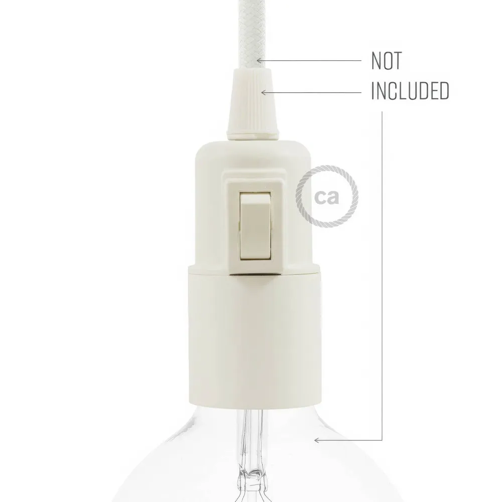 Kit douille E27 en thermoplastique avec interrupteur - Blanc