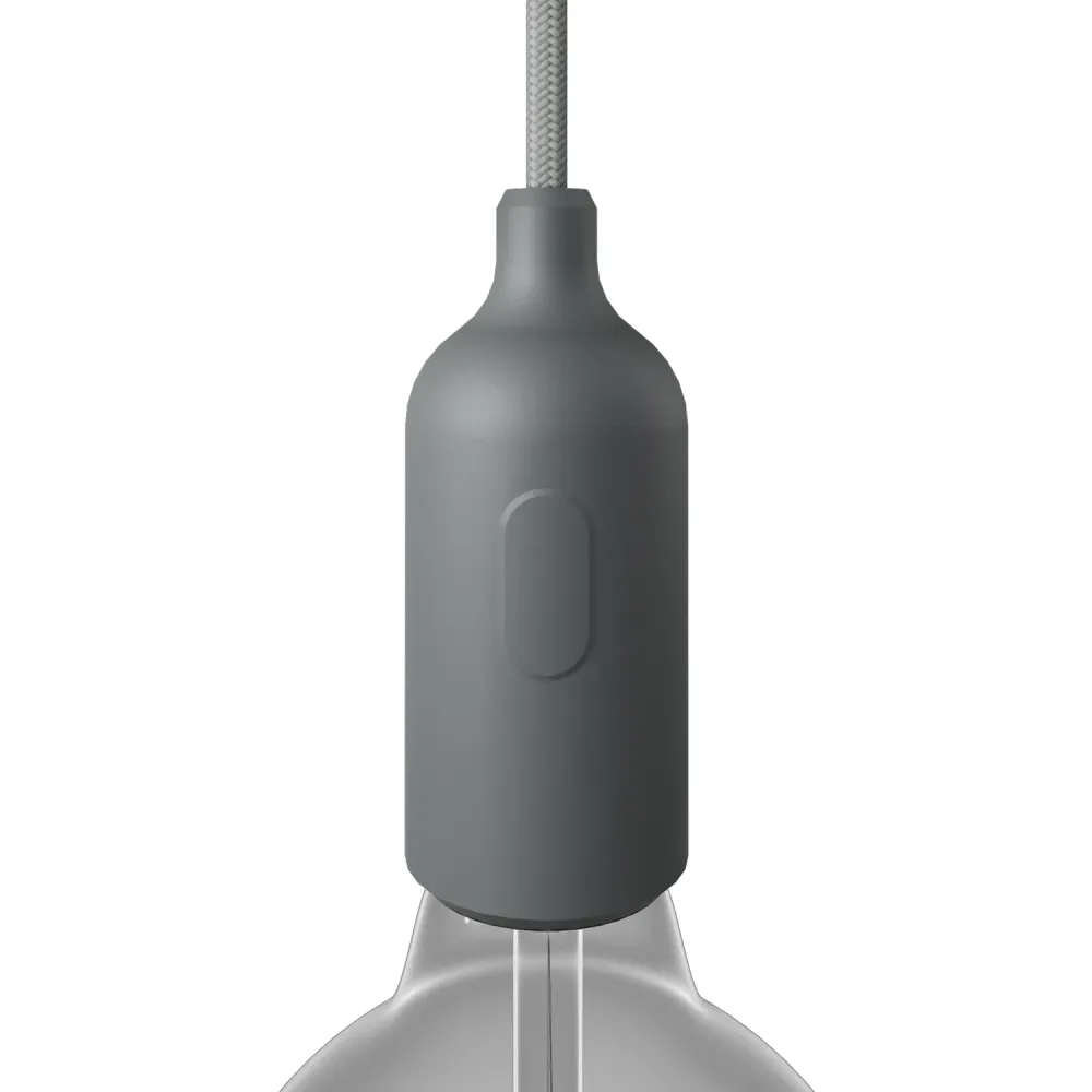 Kit douille silicone E26 avec interrupteur et serre-câble cachés - Gris