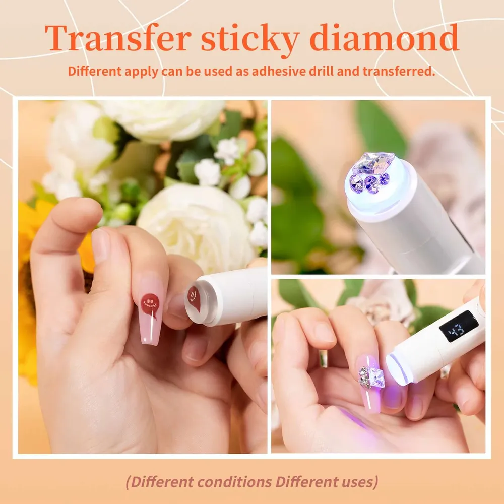 Kit lampe UV pour ongles portable 3-en-1 - Lampe LED rotative à 360°