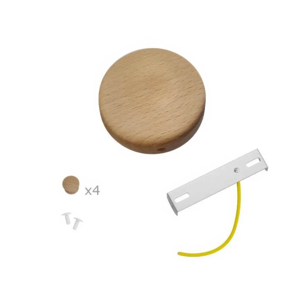 Kit Mini pavillon cylindrique en bois à 4 trous latéraux (boîte de dérivation) - Neutre
