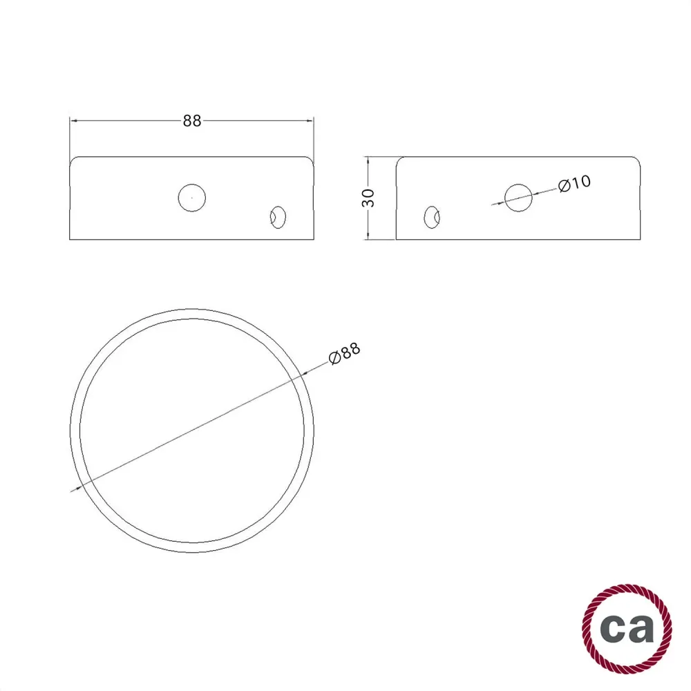 Kit Mini pavillon cylindrique en bois à 4 trous latéraux (boîte de dérivation) - Neutre