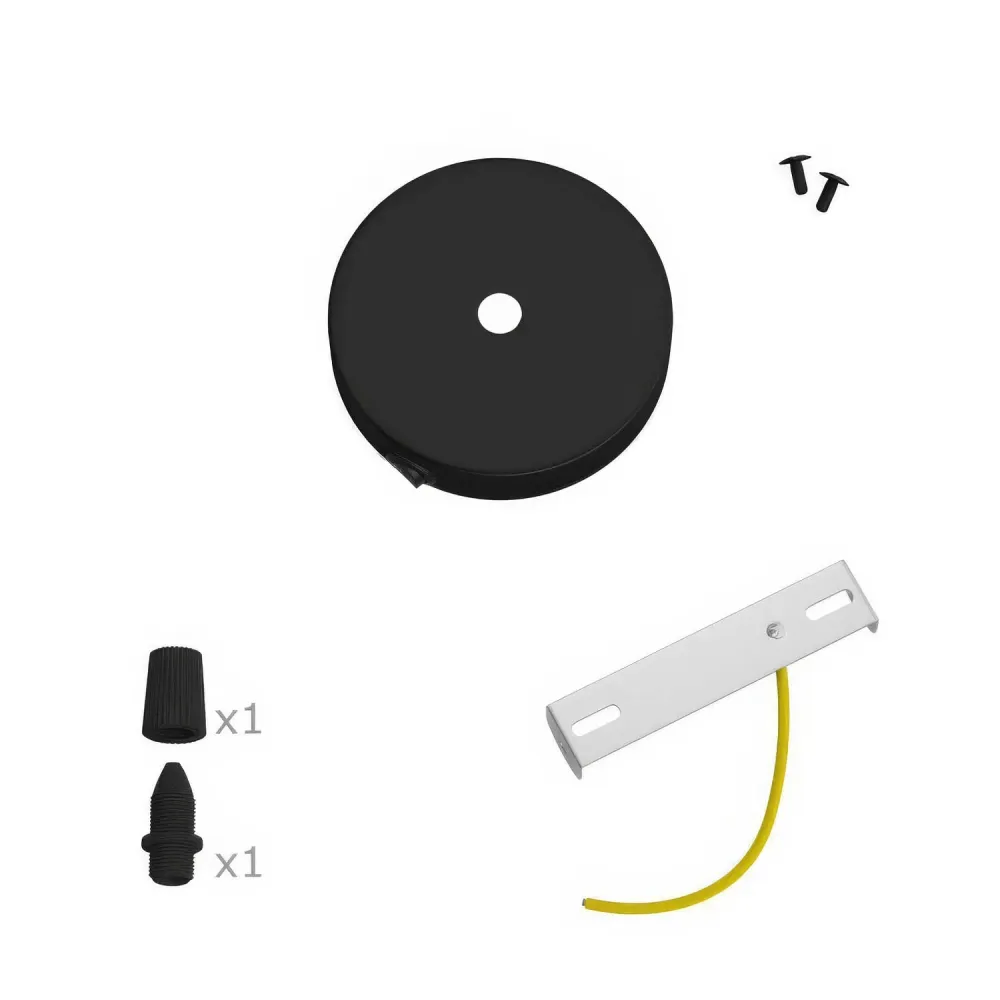 Kit mini pavillon cylindrique en métal avec interrupteur - Noir