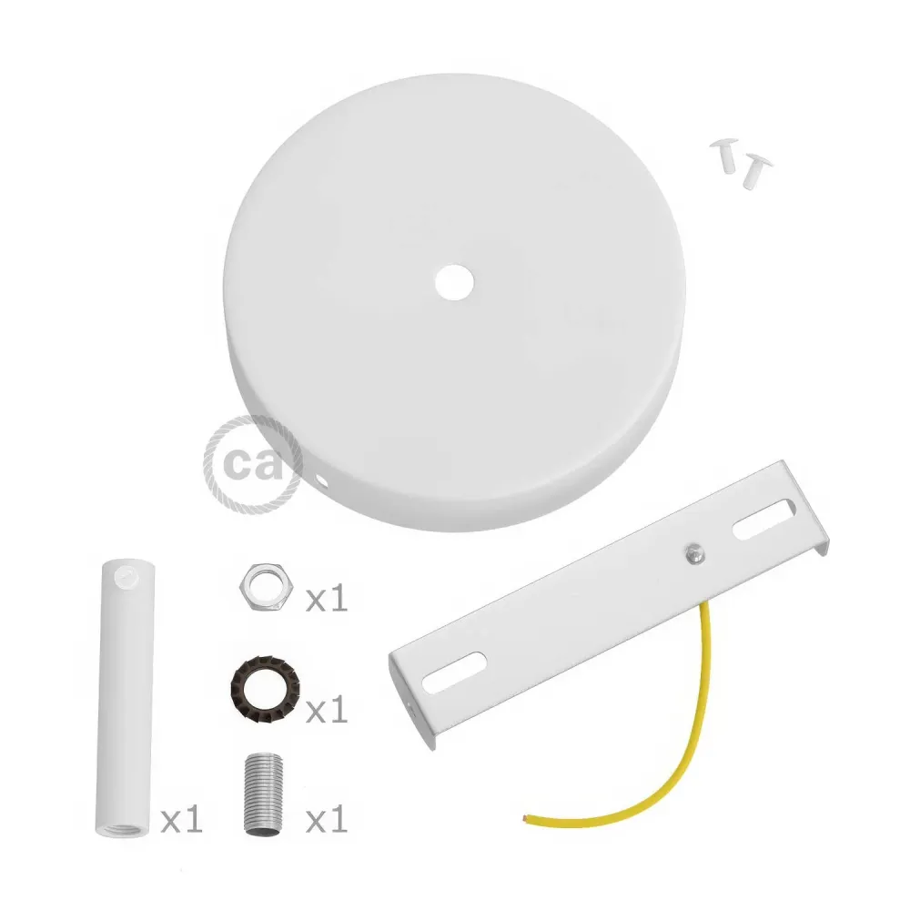 Kit pavillon cylindrique en métal avec serre-câble de 7 cm - Blanc mat