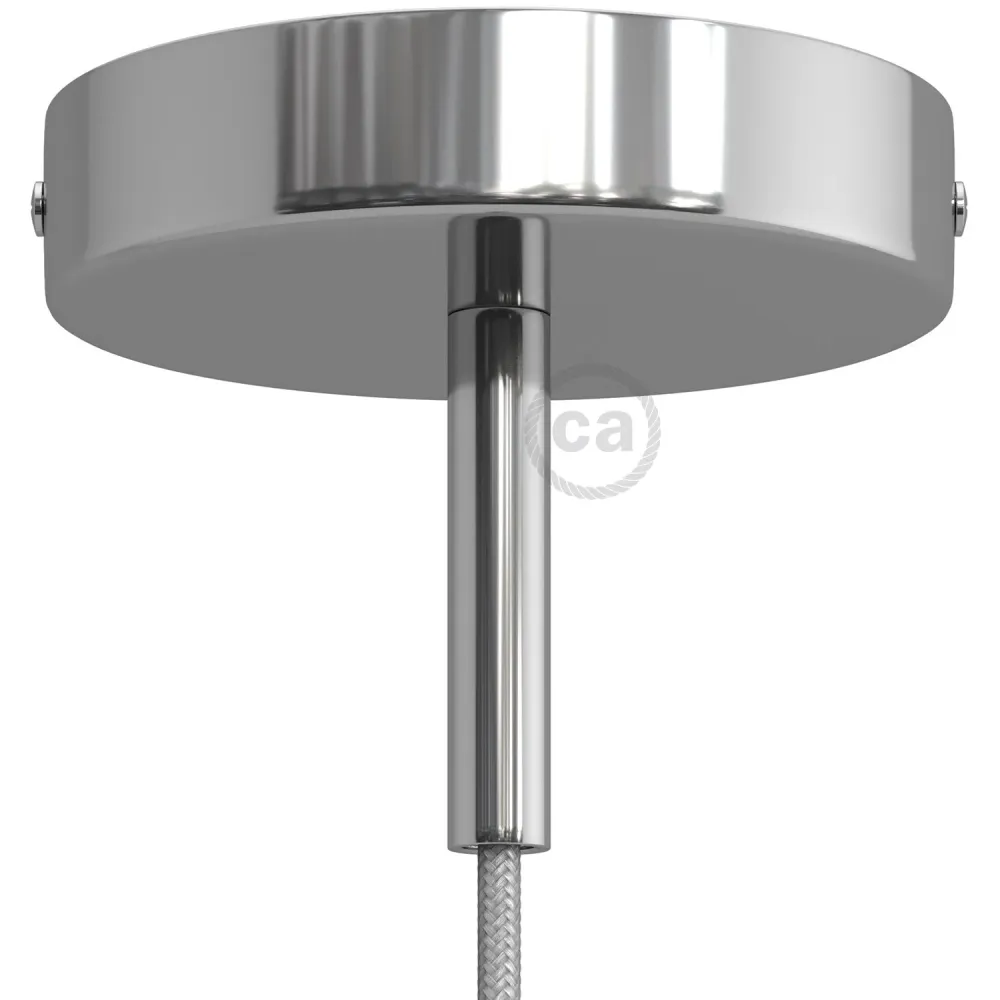 Kit pavillon cylindrique en métal avec serre-câble de 7 cm - Chrome
