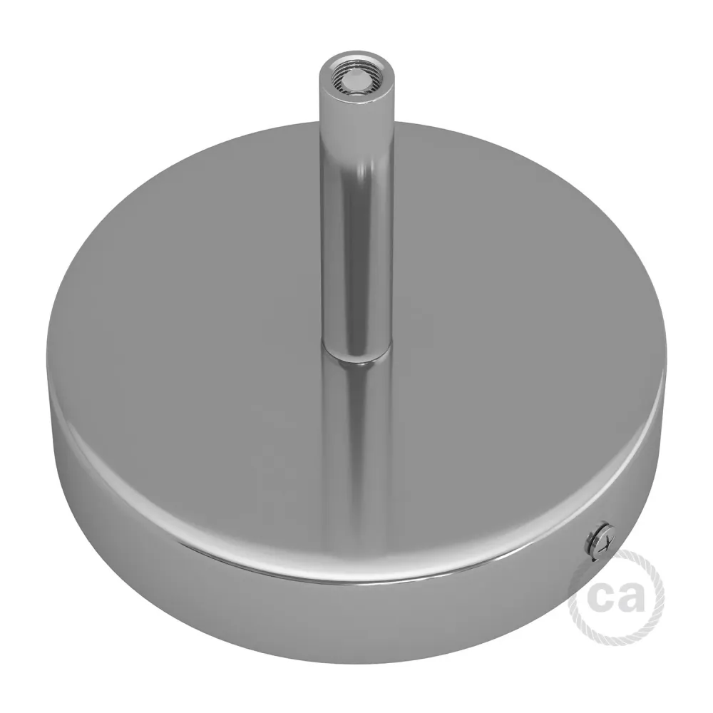 Kit pavillon cylindrique en métal avec serre-câble de 7 cm - Chrome