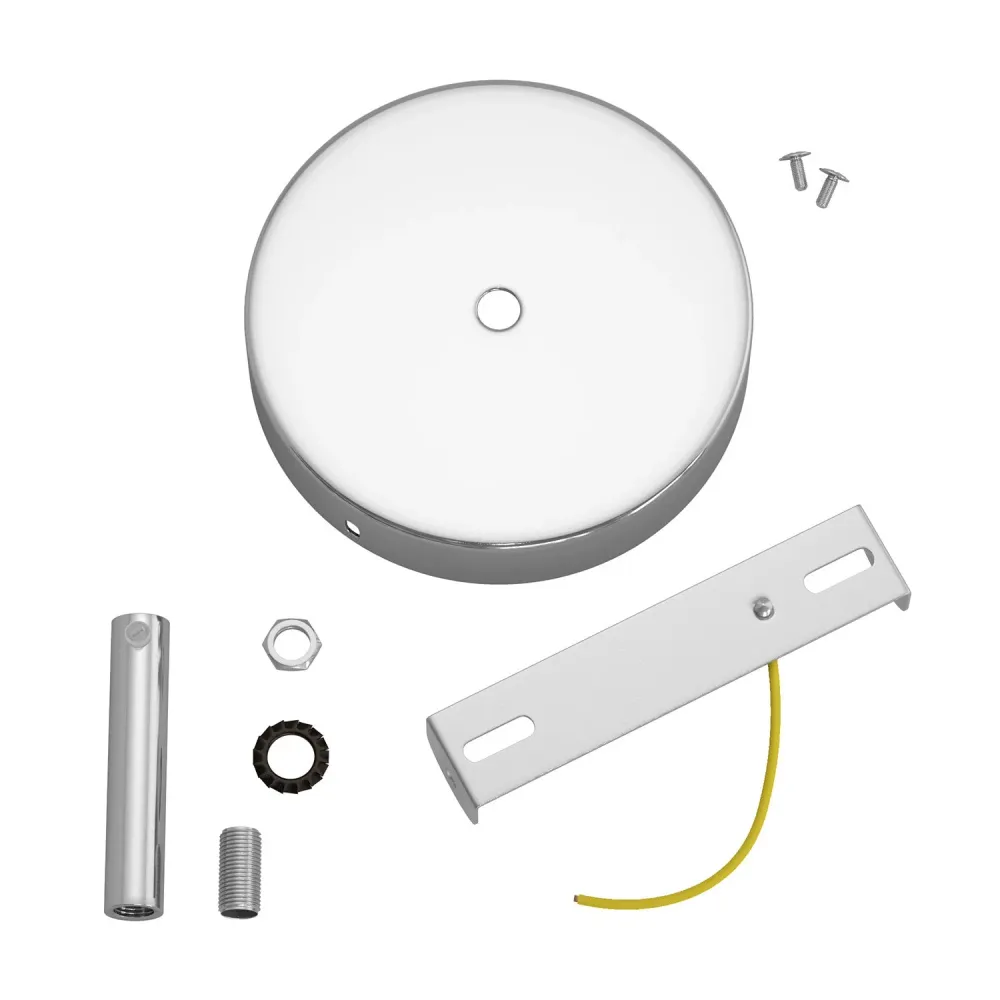 Kit pavillon cylindrique en métal avec serre-câble de 7 cm - Chrome