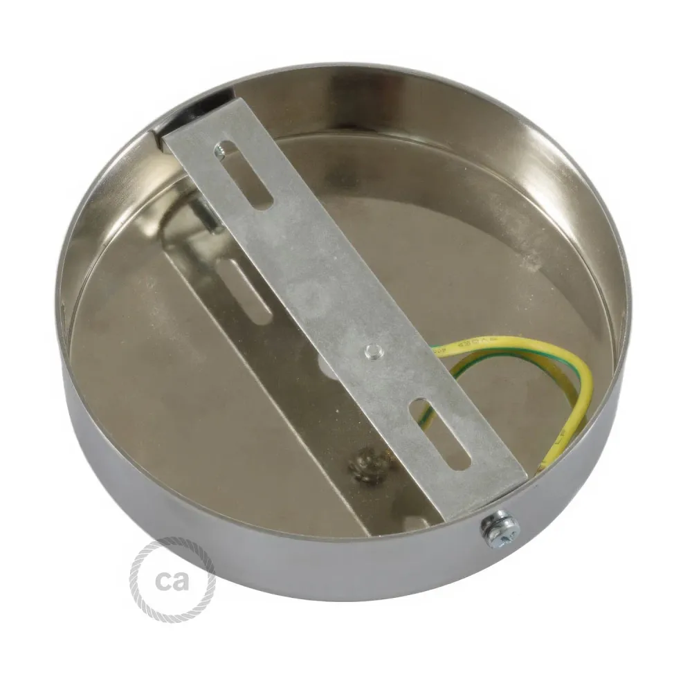 Kit pavillon cylindrique en métal avec serre-câble de 15 cm - Chrome