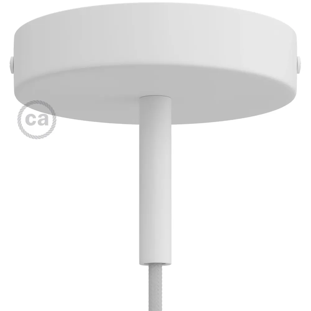 Kit pavillon cylindrique en métal avec serre-câble de 7 cm - Blanc mat