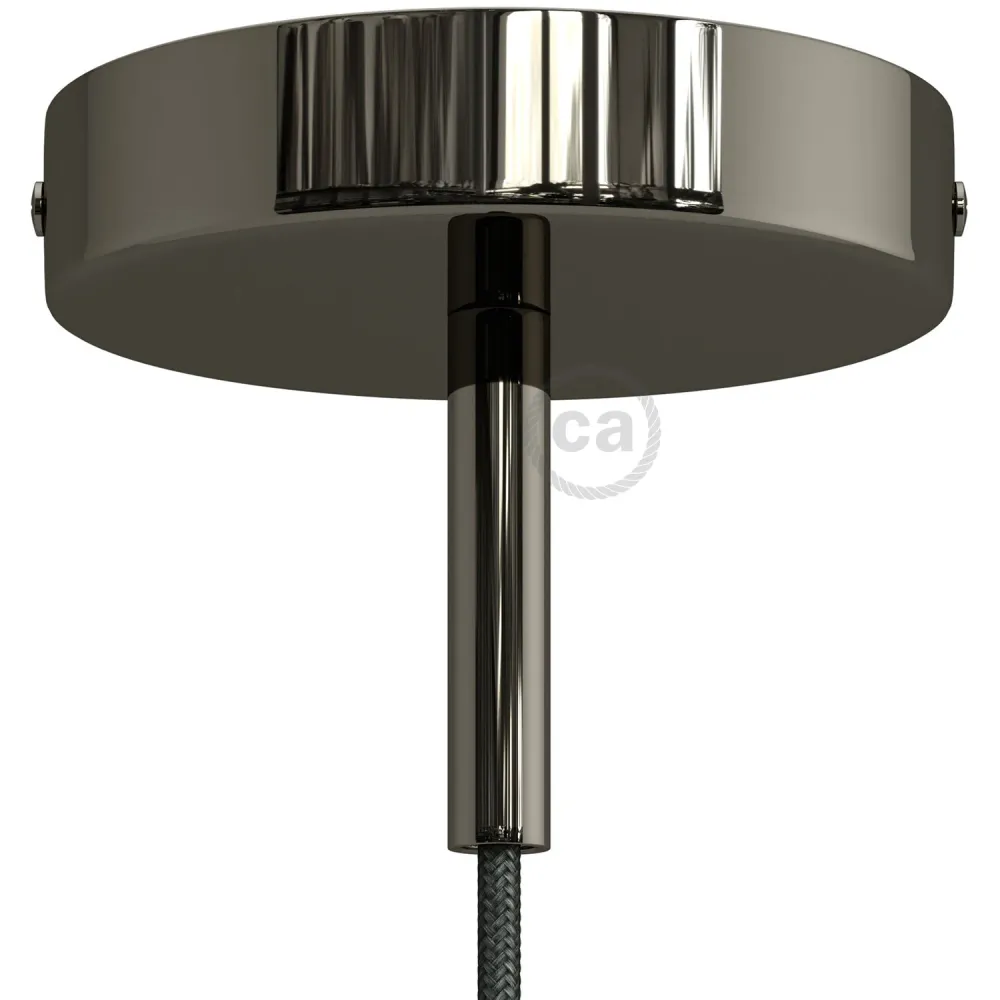 Kit pavillon cylindrique en métal avec serre-câble de 7 cm - Noir perle