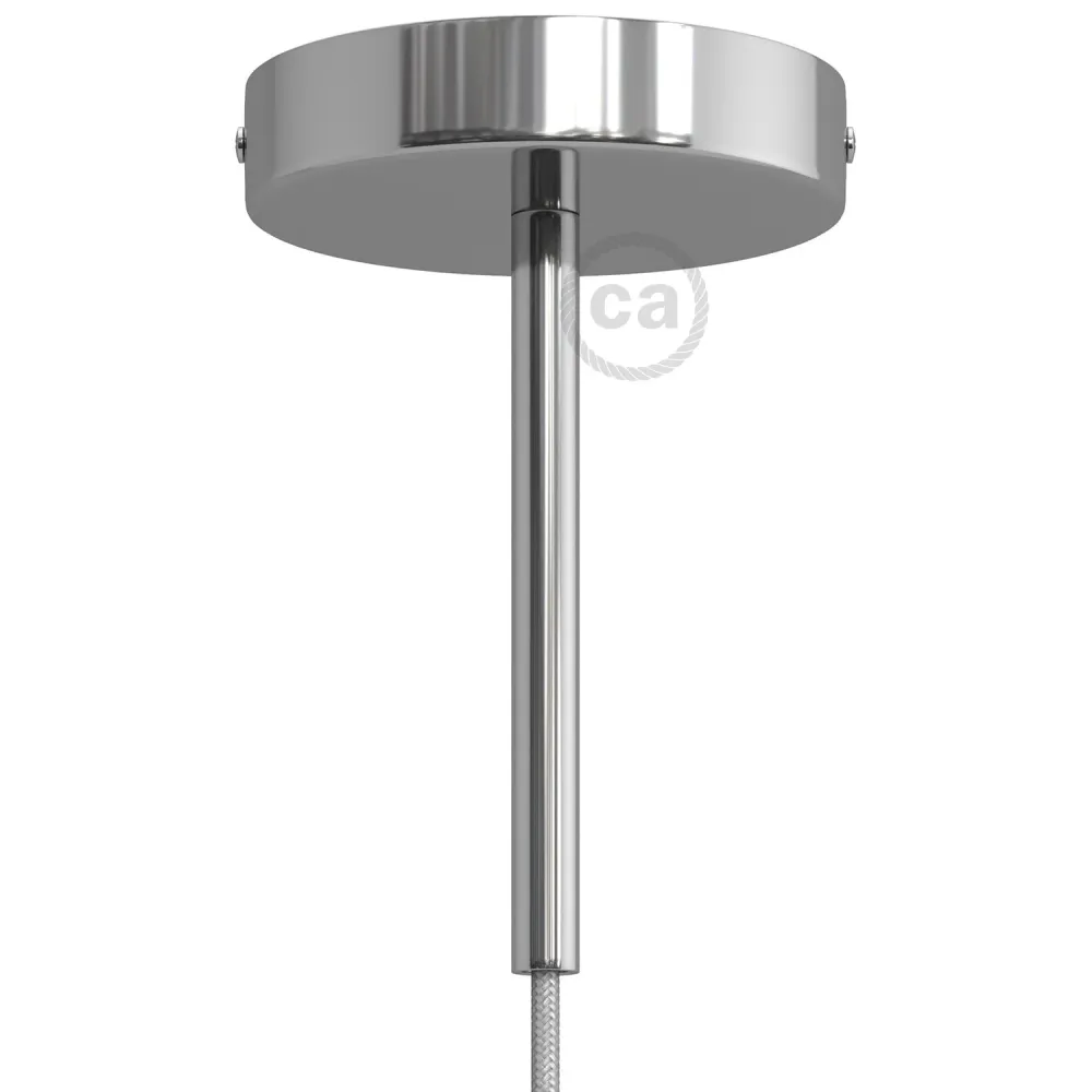Kit pavillon cylindrique en métal avec serre-câble de 15 cm - Chrome