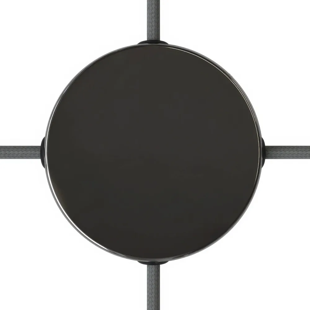 Kit pavillon cylindrique en métal à 4 trous latéraux (boîte de dérivation) - Noir perle