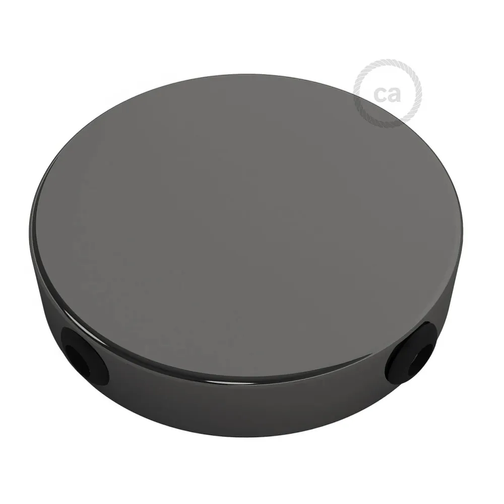 Kit pavillon cylindrique en métal à 4 trous latéraux (boîte de dérivation) - Noir perle