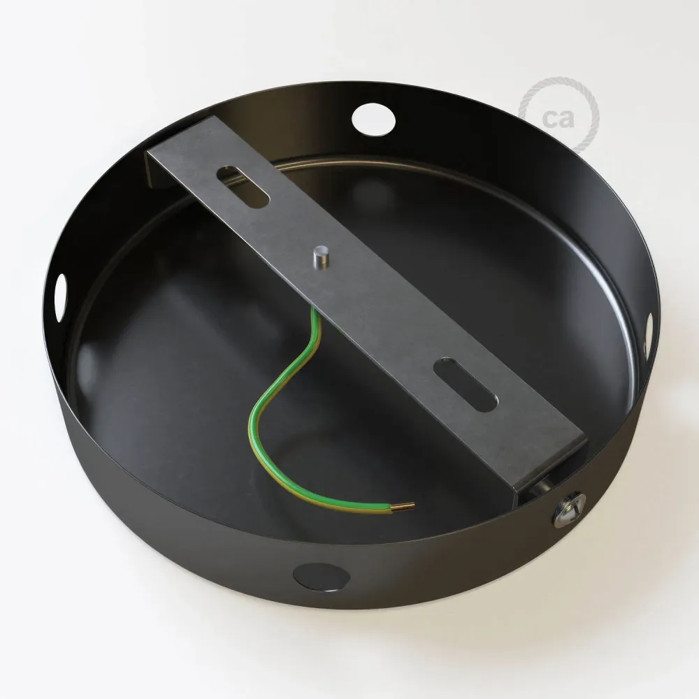 Kit pavillon cylindrique en métal à 4 trous latéraux (boîte de dérivation) - Noir perle