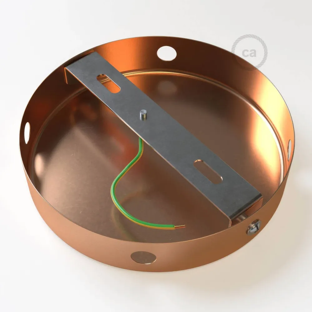 Kit pavillon cylindrique en métal à 4 trous latéraux (boîte de dérivation) - Cuivre satiné