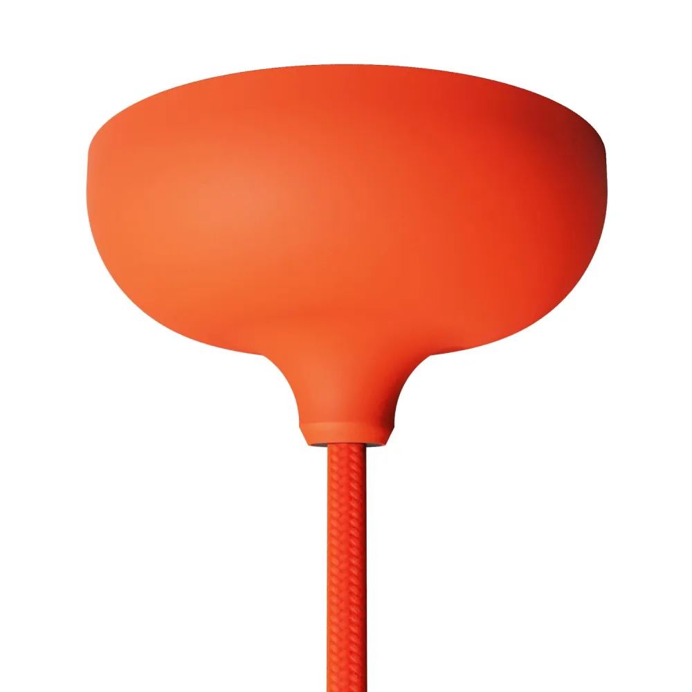 Kit pavillon en silicone avec trou central et prédisposition pour trou latéral - Orange