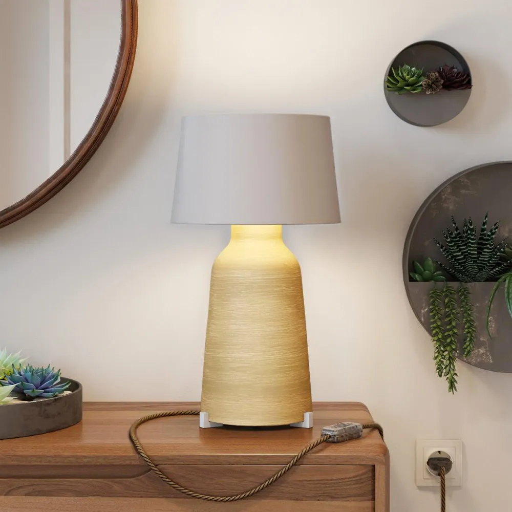 Kit pieds en bois, support pour lampe de table - Blanc